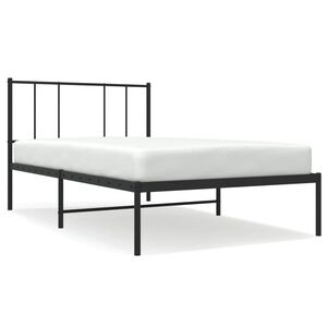 vidaXL Bettgestell mit Kopfteil Metall Schwarz 80x200 cm