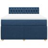 vidaXL Boxspringbett mit Matratze Blau 160x200 cm Stoff