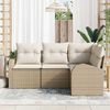 vidaXL Gartensofa-set 4 pcs Beige Poly-Rattan