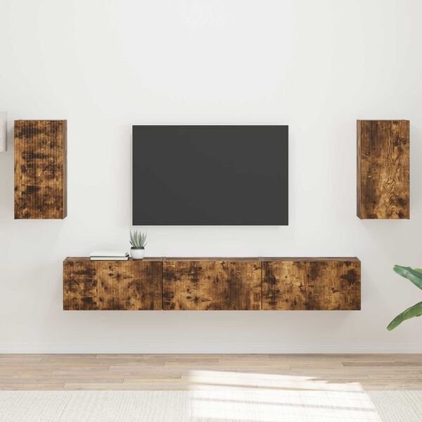 vidaXL TV-Schrankset 5 pcs Ger&auml;ucherte Eiche Holzwerkstoff