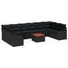 vidaXL Gartensofa-set mit Kissen 10 pcs Schwarz Poly-Rattan