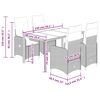 vidaXL 5-tlg. Garten-Bistro-Set mit Kissen Braun Poly Rattan