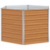 vidaXL Hochbeet im Garten Hellbraun 129 x 129 x 77 cm Verzinkter Stahl