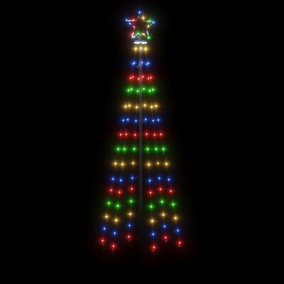 vidaXL LED-Weihnachtsbaum Kegelform Mehrfarbig 108 LEDs 70x180 cm