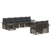 vidaXL Gartensofa-set 9 stk. Grau Poly-Rattan