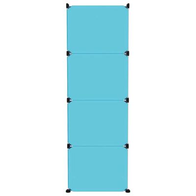 vidaXL Kinderschrank Modular mit 12 Würfeln Blau PP