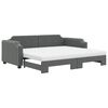 vidaXL Tagesbett Ausziehbar mit Matratzen Dunkelgrau 80x200 cm Stoff