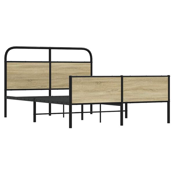 vidaXL Bettgestell ohne Matratze 140x200 cm Sonoma-Eiche Holzwerkstoff