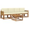 vidaXL Outdoor-Sofagarnitur 5 stk. Natur und Creme Polyester