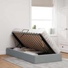 vidaXL Aufbewahrungsbett mit Matratze Hellgrau 90 x 190 cm Stoff