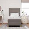 vidaXL LED Boxspringbett mit Matratze Taupe 90 x 190 cm Stoff