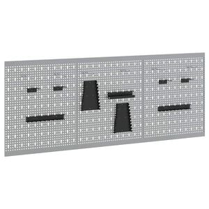 vidaXL Werkzeugwandpaneel 3 stk. Grau 150 x 1 x 60 cm