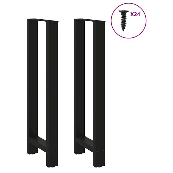 vidaXL Bartischbeine Schwarz 2 Stk. 50x(110-111) cm Stahl