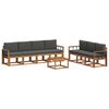vidaXL Outdoor-Sofagarnitur mit Kissen 8 pcs Natur und Anthrazit