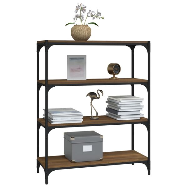 vidaXL B&uuml;cherregal Braun Eichen-Optik 80x33x100 cm Holzwerkstoff Stahl