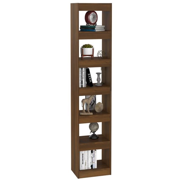 vidaXL B&uuml;cherregal/Raumteiler Braun Eichen-Optik 40x30x198 cm