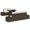 vidaXL Garten-Sofa-Set mit Kissen mit Speicher 6 pcs Braun und Creme