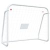 vidaXL Fu&szlig;balltor mit Netz Wei&szlig; 125x96x60 cm Stahl & Polyester