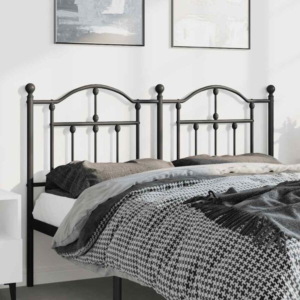 vidaXL Ersatz-Kopfteil Metall Schwarz 135 cm