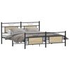 vidaXL Metallbett ohne Matratze Sonoma-Eiche 180x200 cm