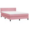 vidaXL Boxspringbett mit Matratze Rosa 160x210 cm Samt