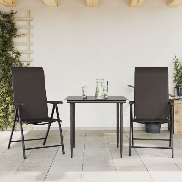vidaXL Gartenst&uuml;hle 2 Stk. Klappbar Schwarz Kaffeebraun Poly Rattan