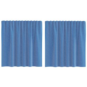 vidaXL Voile Vorh&auml;nge mit Stangentaschen 2 Stk. K&ouml;nigsblau