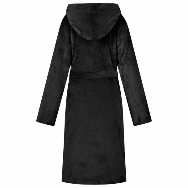 vidaXL Bademantel Hoodie Schwarz XXXL Flanell