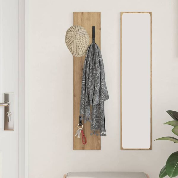 vidaXL Wandmontierter Kleiderst&auml;nder Artisan-Eiche 20 x 1,5 x 100 cm