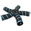 vidaXL Katzentunnel 5-Wege Schwarz und Blau 25 cm Polyester
