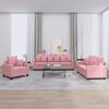 vidaXL 3-tlg. Sofagarnitur mit Kissen Rosa Samt