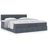 vidaXL Ottoman-Bett mit Matratze Dunkelgrau 160x200 cm Samt