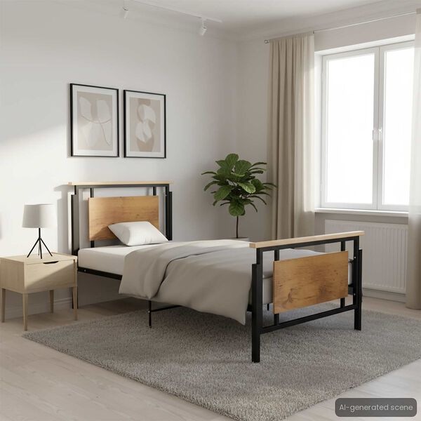 vidaXL Bettgestell Metall 100x200 cm