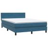 vidaXL Boxspringbett mit Matratze & LED Dunkelblau 160x220 cm Samt