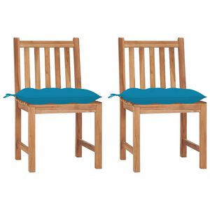 vidaXL Gartenst&uuml;hle 2 Stk. mit Kissen Massivholz Teak