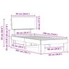 vidaXL Bettgestell mit gepolstertem Kopfteil Dunkelgrau 90 x 190 cm