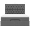 vidaXL Ottoman-Bett mit Matratze & LEDs Dunkelgrau 140x190 cm Stoff
