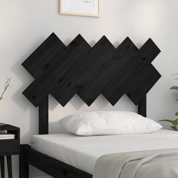 vidaXL Kopfteil Schwarz 104x3x80,5 cm Massivholz Kiefer