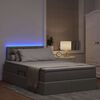 vidaXL Bett mit Stauraum und LED mit Matratze Taupe 120 x 200 cm Stoff