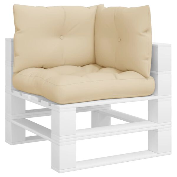 vidaXL Palettenkissen 3-tlg. Beige Stoff