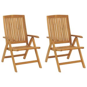 vidaXL Gartenst&uuml;hle 2 Stk. Verstellbar Massivholz Teak
