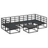 vidaXL Gartensofa-set mit Kissen 7 pcs Schwarz Aluminium