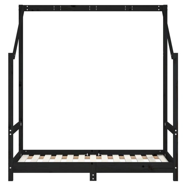 vidaXL Kinderbett Schwarz 70x140 cm Massivholz Kiefer
