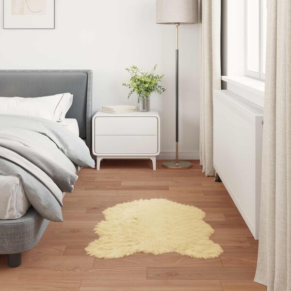 vidaXL Kunstschaffell Teppich Tafalla Creme 50 x 80 cm Polyester