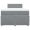 vidaXL Boxspringbett mit Matratze Hellgrau 120x200 cm Stoff