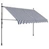 vidaXL Einziehbare Markise Handbetrieben mit LED 250 cm Blau und Wei&szlig;