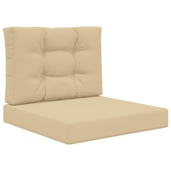 vidaXL Sofakissen f&uuml;r drau&szlig;en 2 pcs Beige Polyester