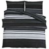 vidaXL Bettw&auml;sche-Set Schwarz Gestreift 240x220 cm Baumwolle