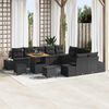 vidaXL Gartensofa-set mit Kissen 13 pcs Schwarz Poly-Rattan