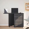 vidaXL Rollschrank mit Schreibtisch MOSS Grau Massivholz Kiefer